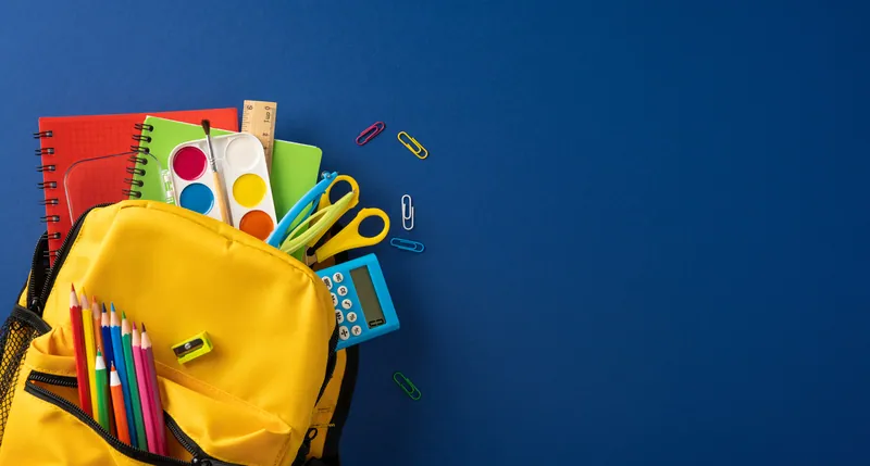 Backpack and school supplies