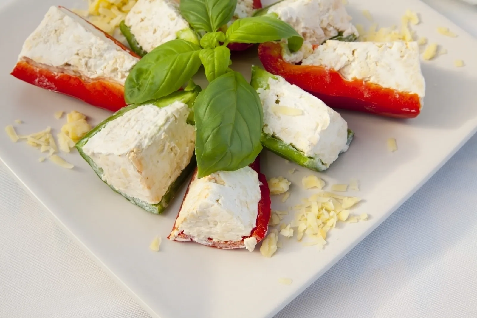 Bell pepper bites with cream cheese filling