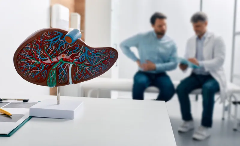 Anatomical liver model in a doctor's office