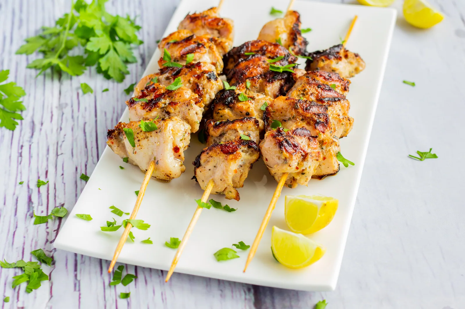 Grilled chicken kebabs